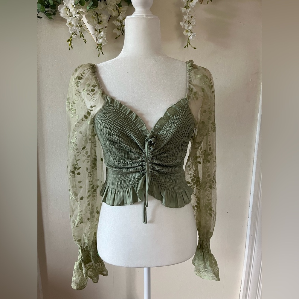 Green front cinch top